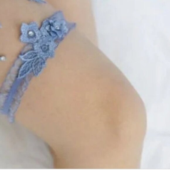 Nwt Something Blue Wedding Garter - Picture 1 of 3